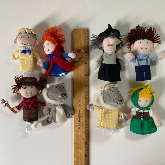 8 Manhattan Toy Finger Puppets Little Red Riding Hood Hansel and Gretel Vintage - Picture 1 of 15